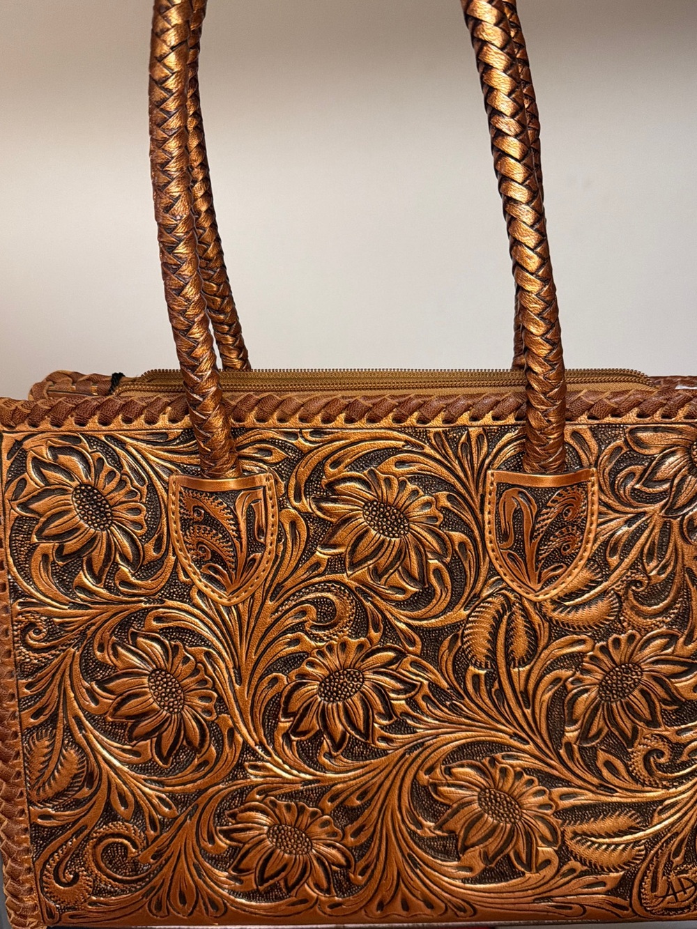American Darling Western hand-tooled leather tote